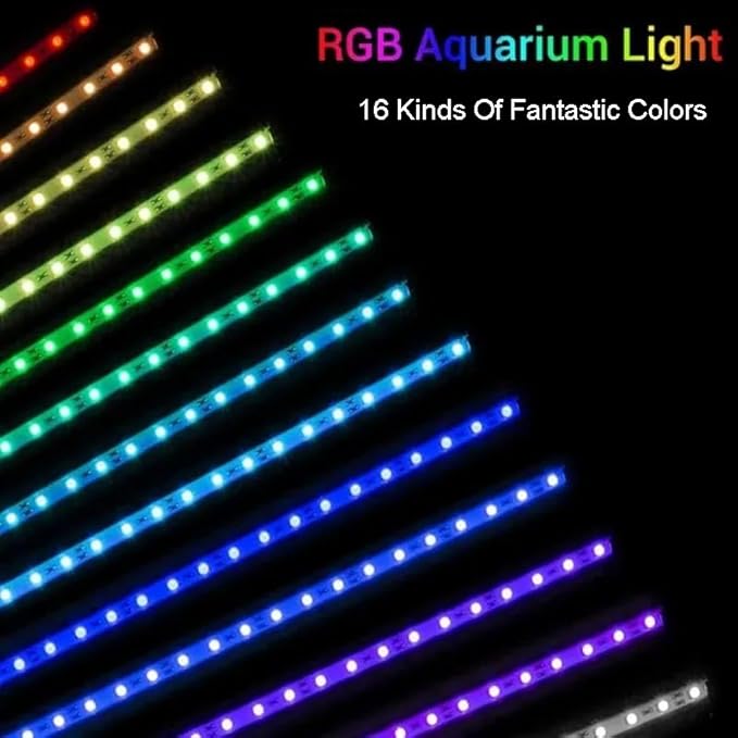 Submersible Aquarium Light,LED Aquarium Air Bubble Light,RGB Color Changing Brightness Adjustable Timing Waterproof Remote Control Fish Tank Light Bar,Aquarium Light Bubbler Wall,38.5inch