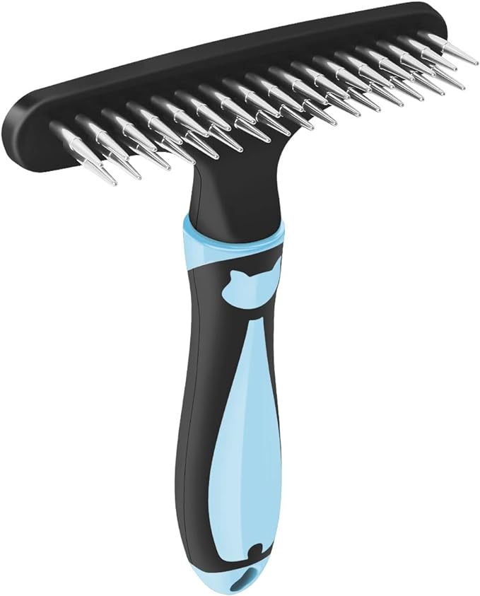 Pet Hair Remover, Portable Dog Cat Hair Remover Lint for Hairball, Fuzz, Carpet Restoration, Carpet Rake, Carpet Groomer Rake, Shag Rug Rake, Hair Cleaner Suitable for Rug and Carpet (Blue)