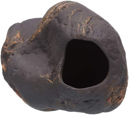 Plecoceramics Cichlid Stone Decoration - Aquarium cave for Cichlids, Betta, Small Fish - Fish Tank Hideway Decor - Betta Toys Hideout Stones House (Magma Stone Small)