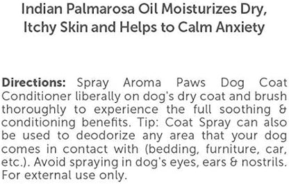 Scented Dog Coat Spray  Cleansing, Conditioning, Moisturizing  Toxin Free, Healthy Ingredients  Aromatic Grooming Puppy Spray  Loosens Knots, Tangles  4.5 Oz., Palmarosa
