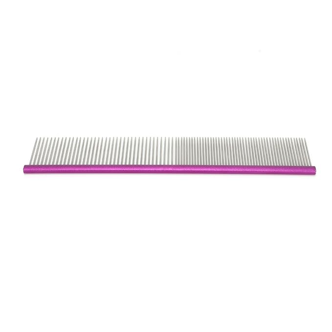 Greyhound Comb For Dogs, Metal Dog Comb Dog Combs with Rounded Ends Dog Comb Cat Comb For Removing and Knots Grooming Tool For Long Short Haired Dog (Purple 19cm/7.5in)