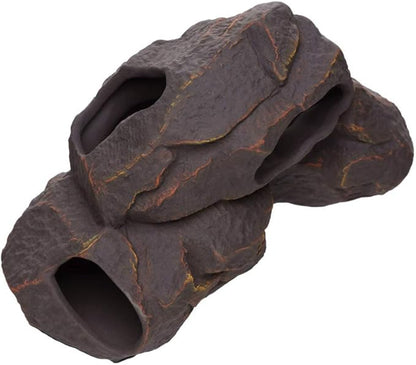 Plecoceramics Aquarium Ceramic Decorations Cave Betta Stone Decor - Aquarium Fish Tank Hideway Decor for breeding Cichlids Plecos Betta Toys Hideout (Magma Rock)