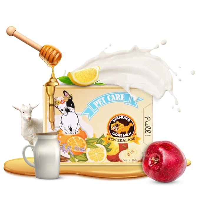 Memoir Pubble Soap  Natural Pet Shampoo Bar for Irritated, Itchy, Dry & Sensitive Skin | Manuka Honey & Goat Milk from New Zealand | Great for Puppy, Kitten and Small Animals | 4.5oz | Dogs & Cats