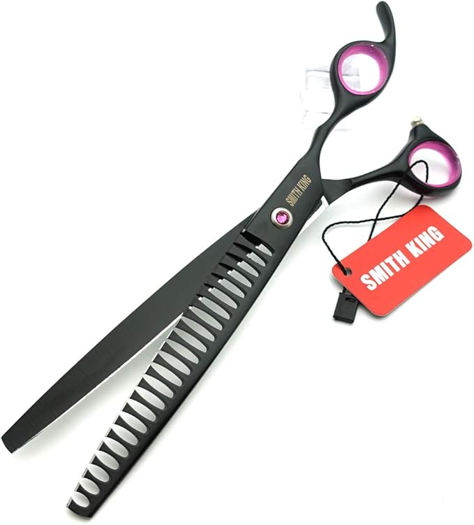 8.0 inches Professional Dog Grooming Scissors Set Straight & thinning & Curved & chunkers 4pcs in 1 Set (with Comb)