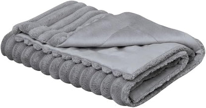 Waterproof Blanket Natural Grey Dog Blanket for Small Dogs, Washable Double Sided Pet Blanket with Milk Plush and Super Soft Velvet, Pee Proof Calming Dog Blanket for Couch Protection