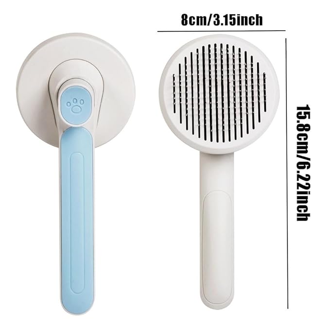 1 Pcs Cat Grooming Brush, Cat Brush Cats Grooming Dematting Comb Self Cleaning Slicker Brushes for Dogs Cats Pet for Shedding Remove Undercoat Mats Hair Pet Massage-Self Cleaning Slicker Brush, Blue