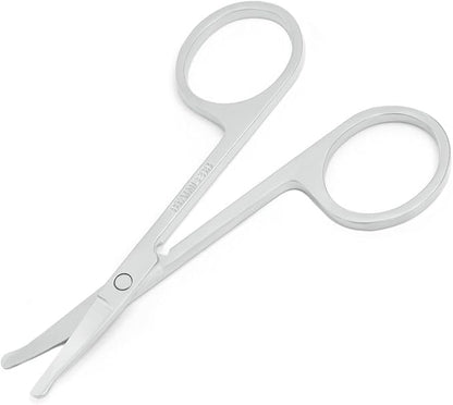 3.5 Inch Silent Pet Grooming Tiny Safety Scissors for Cats & Dogs - Quiet Alternative to Electric Clippers for Sensitive Pets (Silver-Curved)