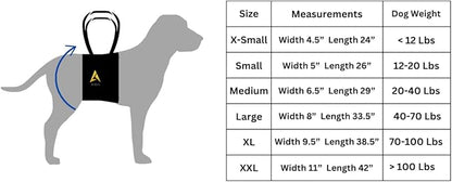 AGON Canine Dog Sling Carrier Support Back Legs Hip Knee Hock Joint Harness to Help Lift Dogs Rear Aid and Old K9 Cruciate (Medium, Black)