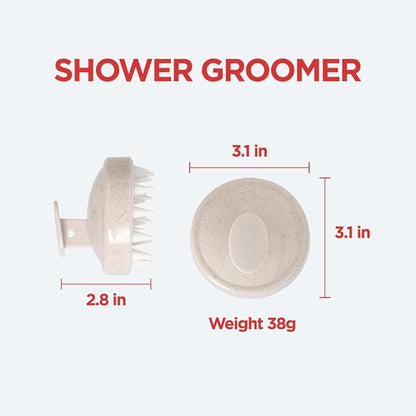 JAYU PET Shower Groomer - Grooming Pet Shampoo Brush, Cat Dog Hypoallergenic Bath and Massage Brush, Soft Silicone Bristles Scrubber for Puppy & Kitten, Easy Grip & Bubble Maker Comb (0.18 lb)