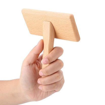 Oumefar Bamboo Cushion Premium Cat Grooming Brushes Pet Hair Comb Pet Slicker Brush Wooden Eco-Friendly with Stainless Steel Pins for Pets Dogs Cats(Square head large)