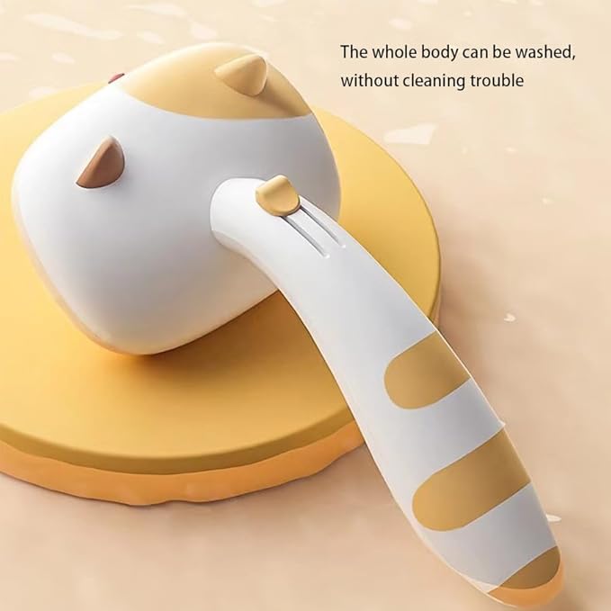Pet brush comb.Pet button hair removal comb.Wool comber.Cat and Dog Brush for Shedding.Self-cleaning cat and dog hair brush.Cat and Dog hair brushes with release buttons. (Yellow and White)