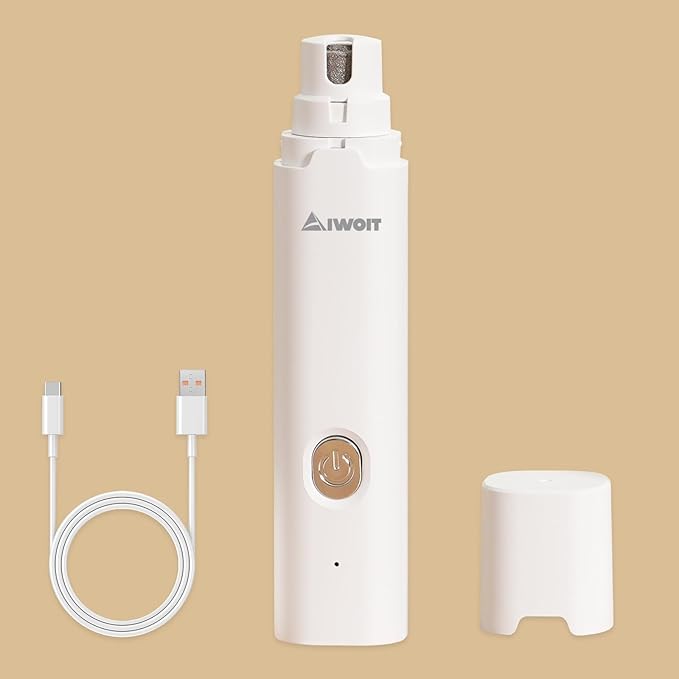 Dog Nail Grinder & Dog Nail Trimmers - Rechargeable Low-Noise 2-Speed Electric Pet Claw Clipper for Dogs & Cats, Safe Grooming Supplies for Small to Large Pets with Paw Care Essentials