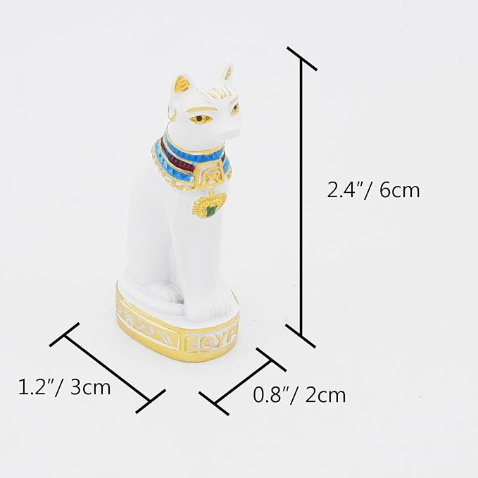 Egyptian Cat Bastet Statue Terrarium Ancient Egypt Reptile Tank Terrarium Decorations Sculpture Figurine Tanks Décor Ornament Aquarium White