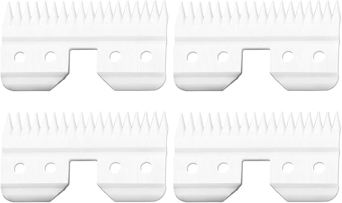 4 Pcs Fast Feed Ceramic Blades Fit Oster Fast Feed Clipper Oster A5 Fast Feed Ceramic Cutters Blade Fast Feed Replacement Blade Fit Wahl KM Series