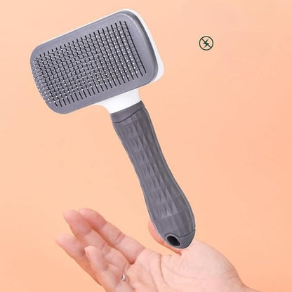 1 PCS Pet Grooming Brush One Click Hair Removal Deshedding Brush for Dogs & Cats, Tangle-Free Detangling Comb with Massage Tips & Stainless Steel Pins, Gentle Shedding Tool for Long/Short Hair (Blue)