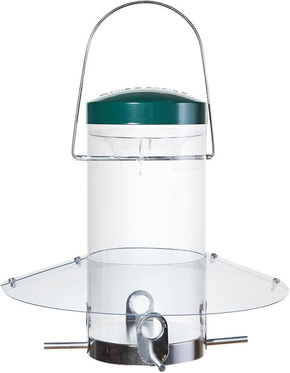 Birds Choice Classic Hanging Bird Feeder with Weatherguard Baffle | Squirrel Proof Bird Feeder for Cardinals, Chickadees, Woodpeckers | Sturdy Steel Construction | Backyard Birdseed Dispenser | Green