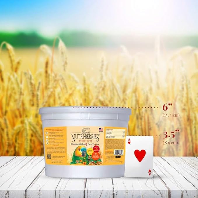 LAFEBER'S Classic Nutri-Berries Pet Bird Food, Made with Non-GMO and Human-Grade Ingredients, for Parrots, 3.25 lb