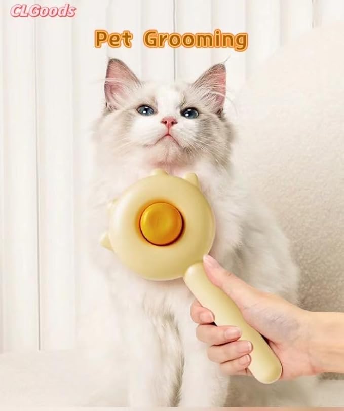 Pet Grooming Comb with One-Button De-Shedding, Pet Dematting Combï¼_og-Cat Comb, Pet Hair Cleaner Comb