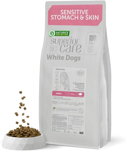 Nature's Protection Superior Care Grain Free Dry Dog Food - Healthy Dog Food Junior Dogs - Balanced, Super Premium Junior Dog Food - 1 Pack of 22lb Fish Flavor