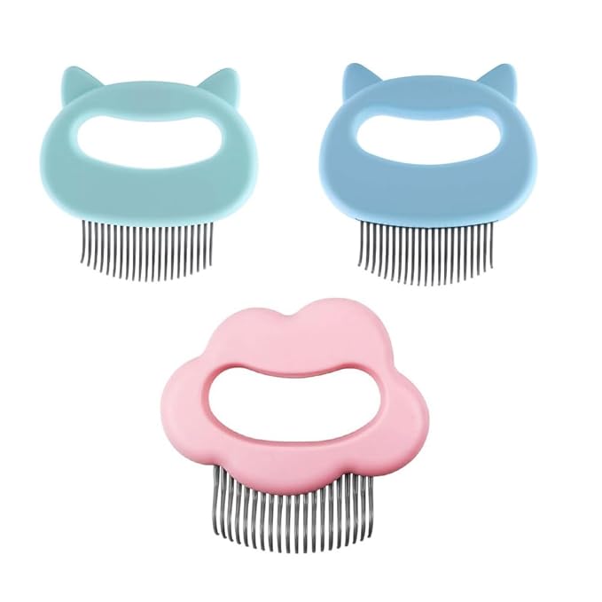Leadigol Pet Combs, Cute Dog Cat Combs Hair Remover Brush Pet Grooming Tools Dog Massage Comb Brush Soft Deshedding Brush for Long and Short Hair Cat Dog Puppy Bunny