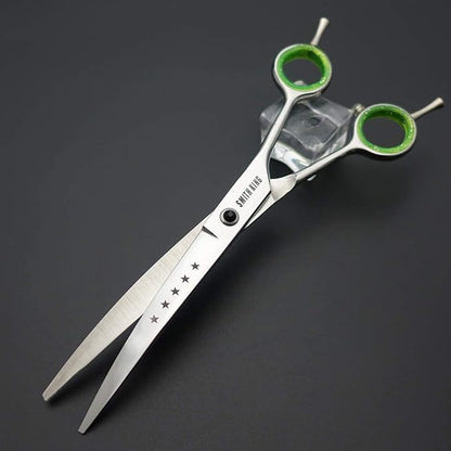 7.0 inches Professional Dog Grooming Scissors Set Straight & thinning & Curved & chunkers & comb 5pcs in 1 Set for left-handed & right handed