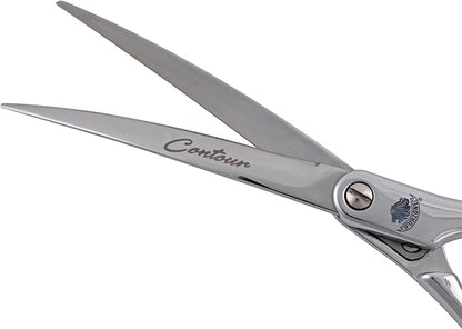 6.25 Contour Curved Shear Pet Dog Grooming Scissors, Patent Grip Design, Easy Adjust, Japanese 440C Tempered Steel, Lightweight, Professional Dog Scissors For Dog Grooming (Serrated)