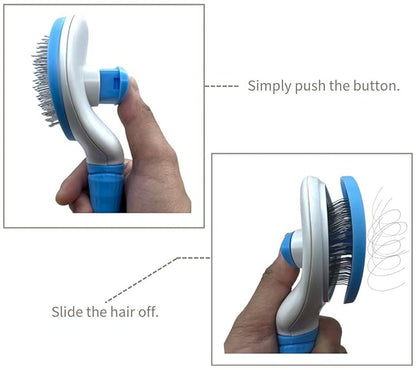 G'day Self Cleaning Slicker Brush, Dog Brush & Cat Brush with Massage Particles, Removes Loose hair & Tangles, Skin Friendly.