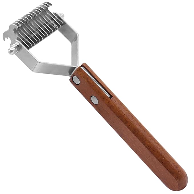 Cat Comb,Grooming Tool for Cats Dogs,Dog Brush for Shedding,Professional Pet Grooming Brushï¼_eshedding tool, Remove Loose Hair & Matted Fur, Dematting comb for Dogs and Cats