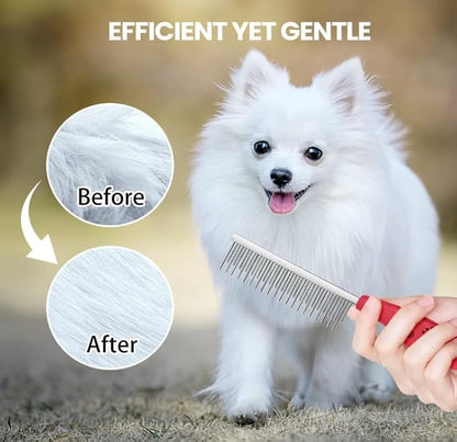 Grooming Comb for Dogs and Cats with Matted Hair,Cat brush for long haired cats,Pet comb for dogs,Pet Comb with Long and Metal Fine Teeth Short Stainless Steel