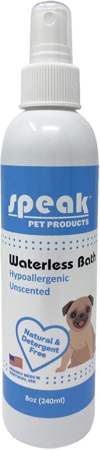 Natural Waterless Bath Spray, for Dogs, Hypoallergenic Unscented, 8oz