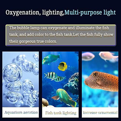 HCDMRE LED Air Bubble Light Aquarium Light Underwater Submersible Fish Tank Light Color Changing Making Oxygen Aquarium Tools,Us Plug,52cm/20.5"