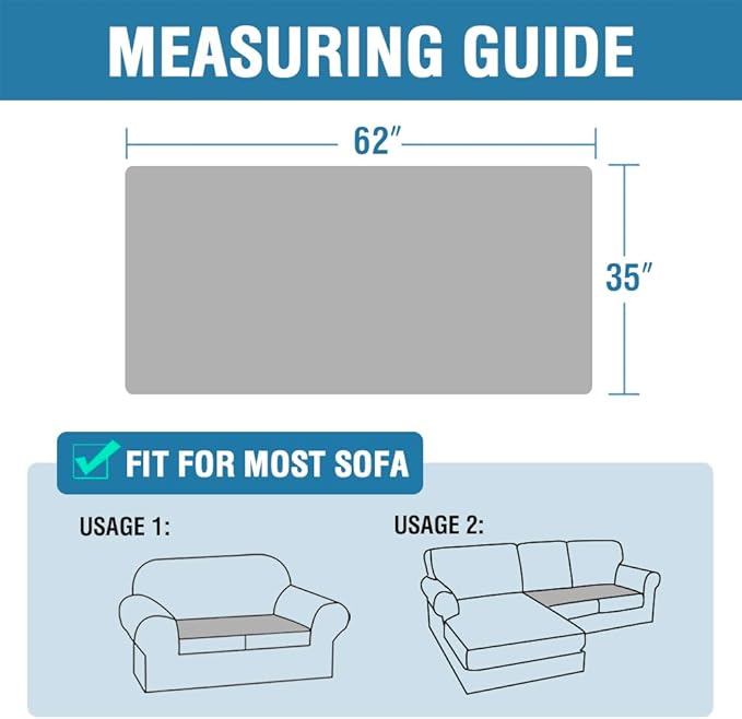 H.VERSAILTEX Plush Chenille Dog Bed Cover Thick Soft Loveseat Cover for 2 Cushion Couch Anti Slip Couch Cover Furniture Protector for Dog, Pet, Cat (35" x 62", Caramel)