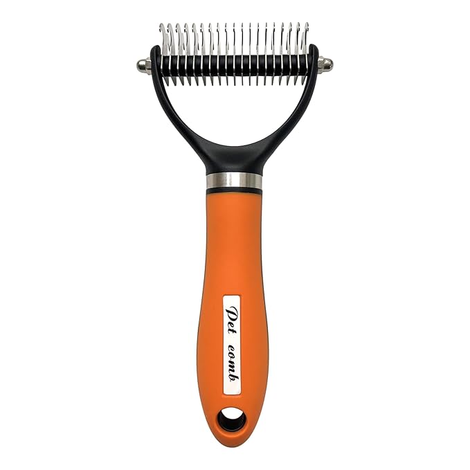 Dog Brush for Shedding - Reduce Dog Hair with Our Dog Brush, dog hair brush, deshedding dog brush, long hair dog brush(Orange)