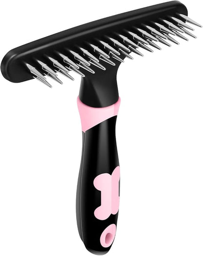 Pet Hair Remover, Portable Dog Cat Hair Remover Lint for Hairball, Fuzz, Carpet Restoration, Carpet Rake, Carpet Groomer Rake, Shag Rug Rake, Hair Cleaner Suitable for Rug and Carpet (Bone Pink)