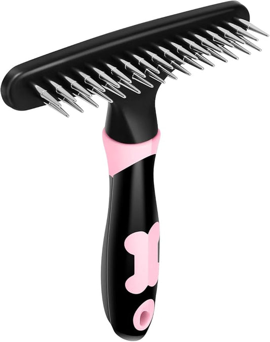 Pet Hair Remover, Portable Dog Cat Hair Remover Lint for Hairball, Fuzz, Carpet Restoration, Carpet Rake, Carpet Groomer Rake, Shag Rug Rake, Hair Cleaner Suitable for Rug and Carpet (Bone Pink)