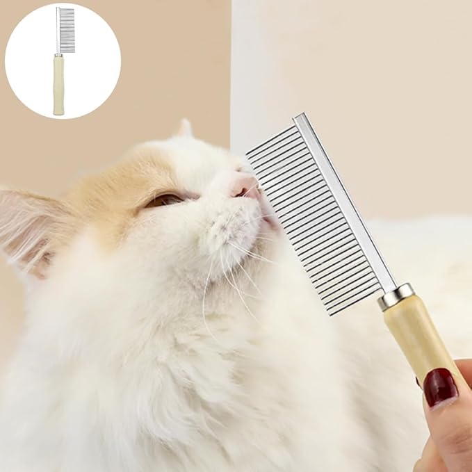 4 PACK Dog Cat Pet Comb Stainless Steel Cat Double-Sided Grooming Brush Professional Dog Grooming Comb Pet Hair Brush Cat Flea Comb for Long Short Hair Fur Brush Tool