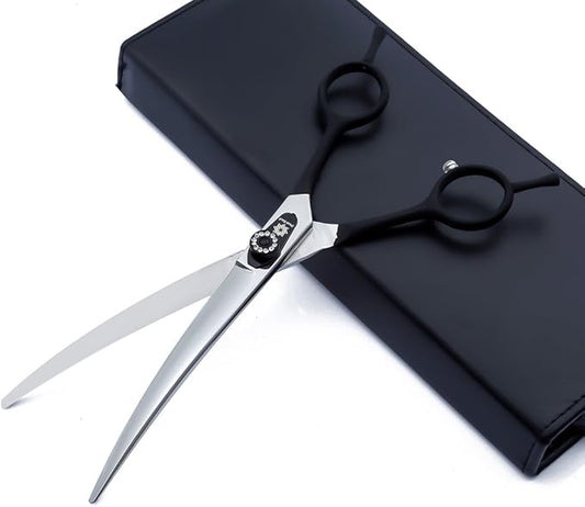 Dream Reach Dog Hair Grooming Curved Scissor Shear Delicate Screw Lightweight Japan 440C Stainless Steel for Professional Pet Groomer