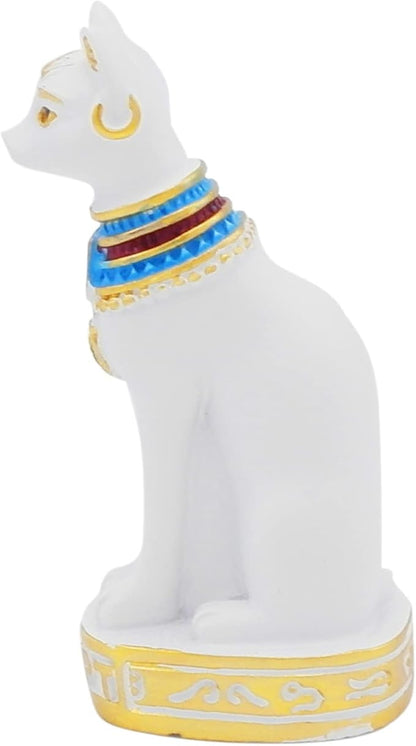 Egyptian Cat Bastet Statue Terrarium Ancient Egypt Reptile Tank Terrarium Decorations Sculpture Figurine Tanks Décor Ornament Aquarium White