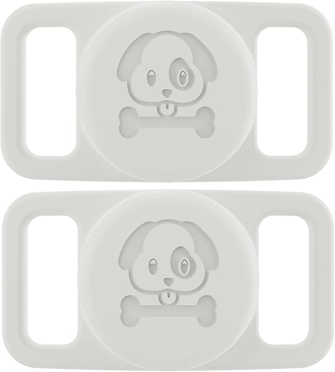 2 Pcs Clear Anti Lost Silicone Protective Case Compatible with Airtag for Dog Cat Pet Collar