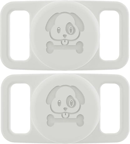 2 Pcs Clear Anti Lost Silicone Protective Case Compatible with Airtag for Dog Cat Pet Collar