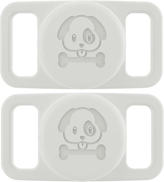 2 Pcs Clear Anti Lost Silicone Protective Case Compatible with Airtag for Dog Cat Pet Collar