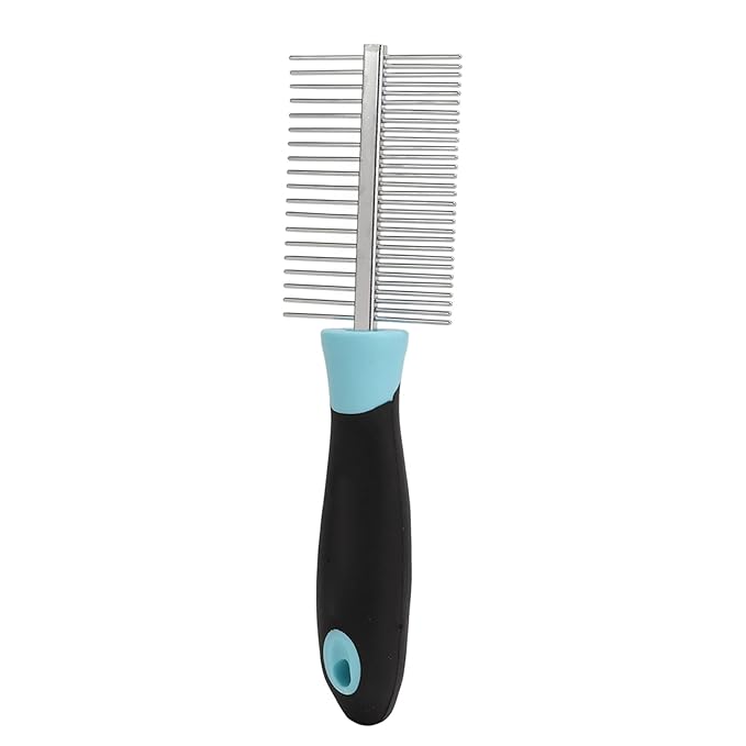 Dog Cat Combs,Top Pet Detangler Brush for Long,Curly Hair,Comb Removes, Prevents Matted Fur, Cat Needle Combs for Goldendoodle, Poodle Mixes, And Cat Undercoat (Blue)