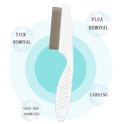 3 Packs Pet Hair Comb Grooming Comb Kit Massage Dual-Sided Comb for Small Dogs Puppies Dog Combs Tooth Stainless Grooming Massage Dual-Sided Comb White