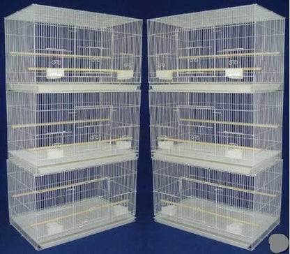Lot of 6 Breeding Bird Carrier Cage for Parakeet Canary Finch Loverbird (White)