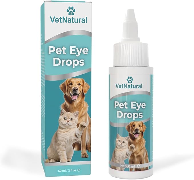 60ml Pet Eye Drops & Eye Wash for Dogs & Cats  Fast Relief for Itching, Irritation, Pink Eye & Allergy Symptoms  Gentle, Safe, Natural Formula for All Animals  Large 60ml Bottle