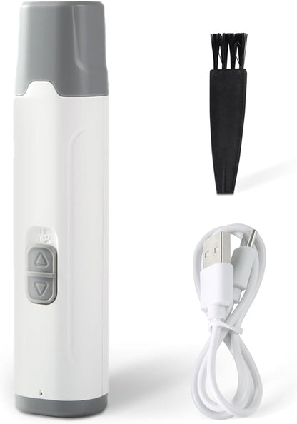 Dog Nail Grinder Powerful Rechargeable Electric Pet Nail Clippers Grooming & Smoothing for Large Medium Puppy and Cat, Dogs Nail File Cat Nail Trimmer-White