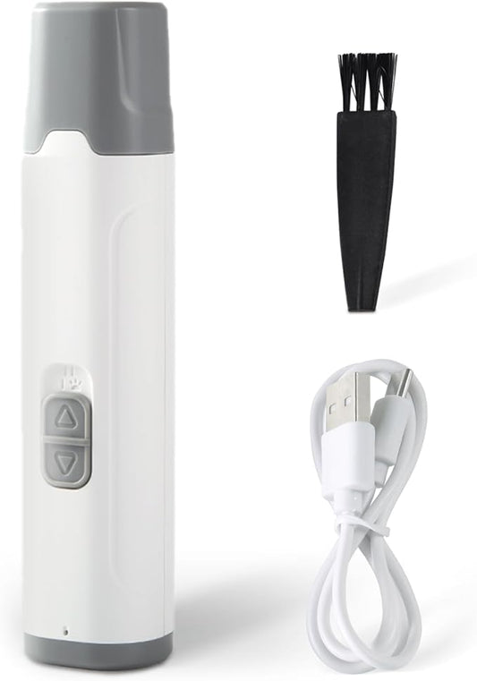 Dog Nail Grinder Powerful Rechargeable Electric Pet Nail Clippers Grooming & Smoothing for Large Medium Puppy and Cat, Dogs Nail File Cat Nail Trimmer-White
