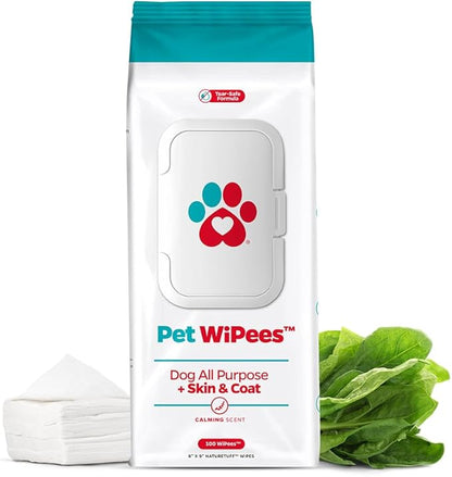 Pet Parents® Pet WiPees Dog All Purpose + Skin & Coat Pet Wipes, Pet Wipes for Dogs, Dog Wipes & Puppy Wipes, Paw Wipes for Dogs (100 Count (Pack of 1), Calming)