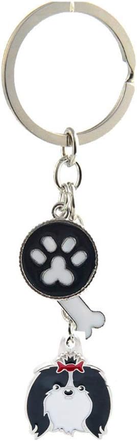 Dog Keychain, Puppy Keyring Keyfob Metal Pet ID Tags for Clothing Bag Adornment Accessory (47-Shih Tzu)