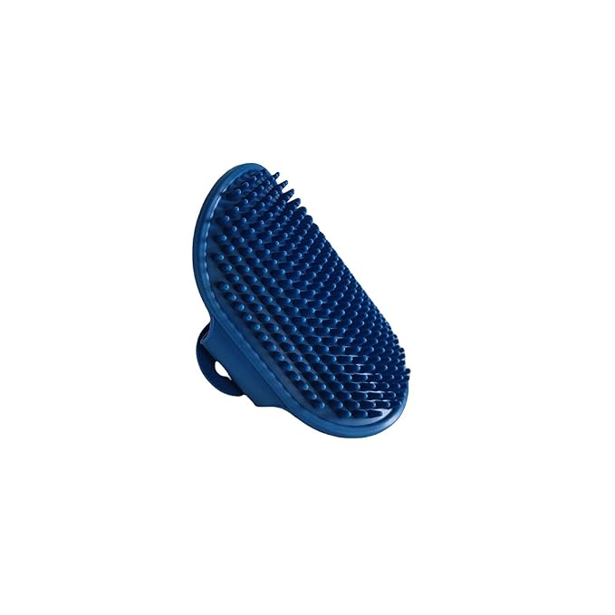 2Pcs Pet Brushes Dog Bath Brushes Cat Massage Bath Pet Cleaning Gloves with Adjustable Ring Handle,Blue